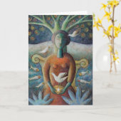 女神 カード (黄色い花)