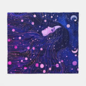女神 月 星 空 フリースブランケット (正面(横))
