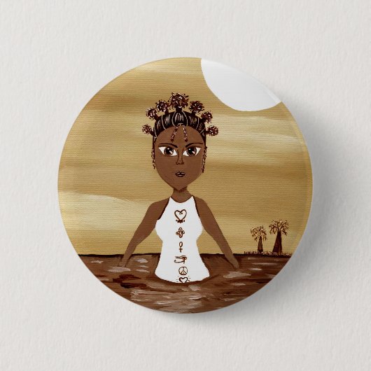 女神 缶バッジ (正面)