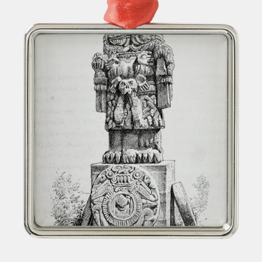 女神Coatlicueの彫像 メタルオーナメント (正面)