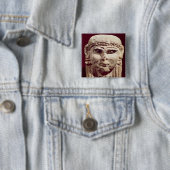 女神Ishtarの頭部、アンマンから、ヨルダン 缶バッジ (インサイチュ)