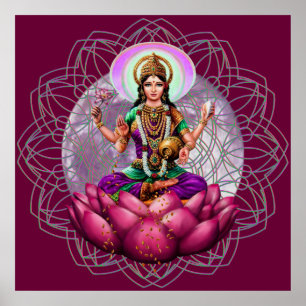 女神Lakshmi -富の天恵の曼荼羅 ポスター