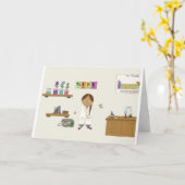 女科学者 カード (黄色い花)