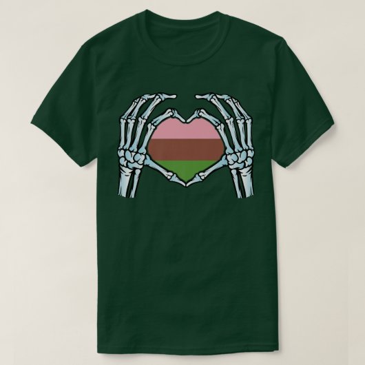 女系性愛 ゲイ スケルトン ノンバイナリー ラブ Tシャツ (デザイン正面)