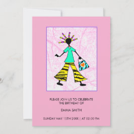 女素晴らしのエレガント誕生日 招待状