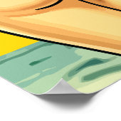 女素晴らし女がかわいらしビーチだおもしろい ポスター (角)