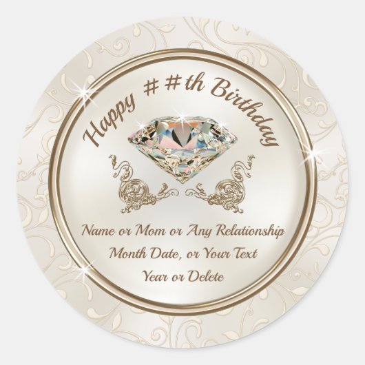 女素晴らし性に誕生日のシール ラウンドシール (正面)