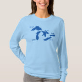 女素晴らし性の長袖シャツを湖 Tシャツ (正面)