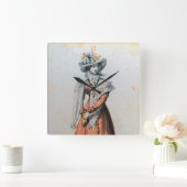 女素晴らし性。 スクエア壁時計 (ホーム)