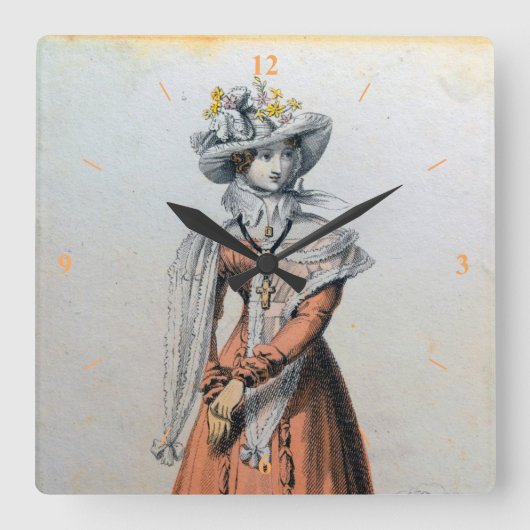 女素晴らし性。 スクエア壁時計 (正面)