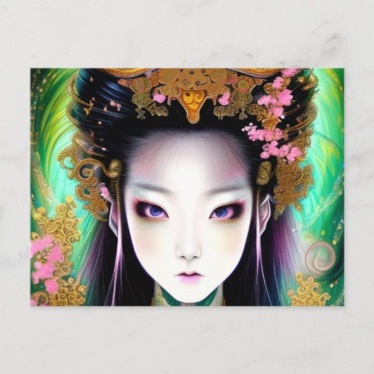 女素晴らし日本の子ゴシックファンタジー ポストカード (正面)