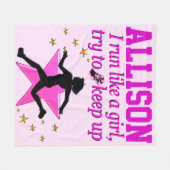 女素晴らし走のフリースブランケットのように フリースブランケット (正面(横))