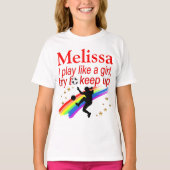 女素晴らし遊の子のサッカーのTチパーソナライズされたーのように Tシャツ (正面)