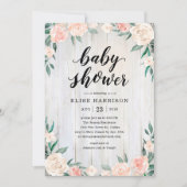 女素朴の子のベビーシャワー招待状 招待状 (正面)