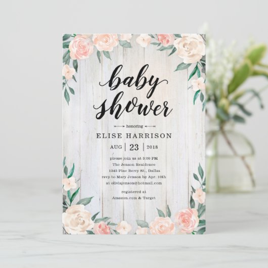 女素朴の子のベビーシャワー招待状 招待状 (スタンド正面)