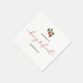 女素朴エレガントの子のベリーの最初の誕生日パーティー スタンダードカクテルナプキン (角)