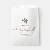 女素朴エレガントの子のベリーの最初の誕生日パーティー フェイバーバッグ (正面)