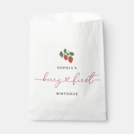 女素朴エレガントの子のベリーの最初の誕生日パーティー フェイバーバッグ