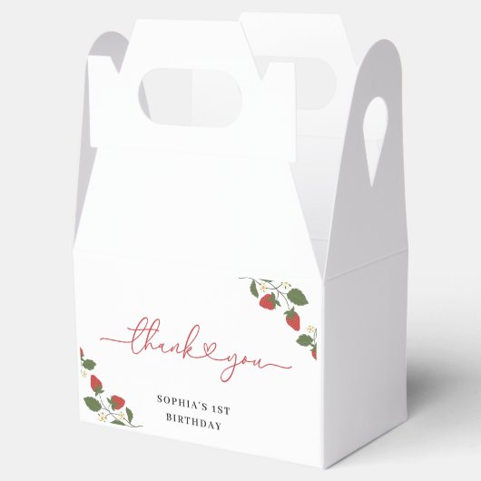 女素朴エレガントの子のベリーの最初の誕生日パーティー フェイバーボックス (オープン)