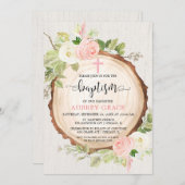 女素朴子洗礼林赤面ピンク緑 招待状 (正面/裏面)