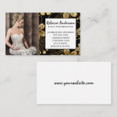 女結婚装 | 金ゴールド花柄 名刺 (正面/裏面)