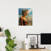 女絵を描性アウトドア ポスター (ホームオフィス)