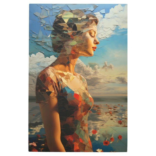 女絵を描性アウトドア メタルプリント (正面)