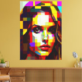 女絵画の顔。 キャンバスプリント (インサイチュ (リビング))