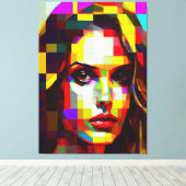 女絵画の顔。 キャンバスプリント (インサイチュ (ウッドフロア))