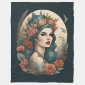 女絵画性 フリースブランケット (正面)