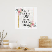 女考え性のようにボスのように振る舞う ポスター (キッチン)