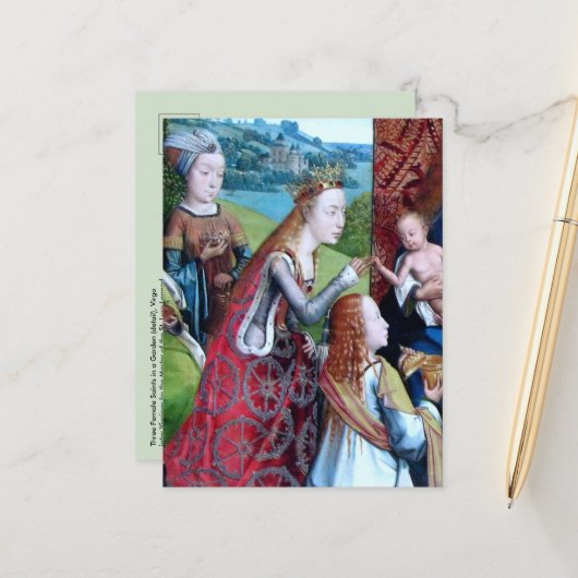 女聖人3人の庭(詳細、M 070) ポストカード (正面/裏面インサイチュ)