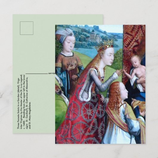 女聖人3人の庭(詳細、M 070) ポストカード (正面/裏面)