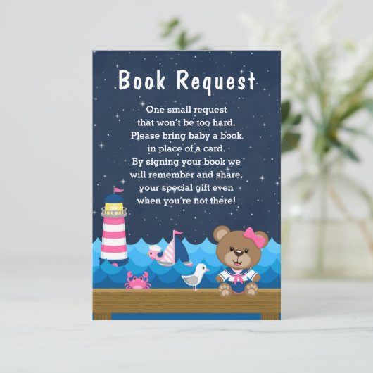 女航海の子ベアーピンクと海軍のブックリクエスト エンクロージャーカード (スタンド正面)