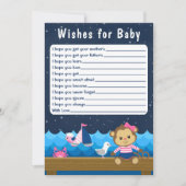 女航海の子モンキーピンクと海軍がベビーを願う 招待状 (正面)