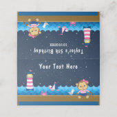 女航海の子モンキーピンクと海軍の誕生日パーティー プレイスカード (外部開封)