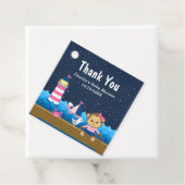 女航海の子モンキーピンク赤ちゃんシャワーありがとう フェイバータグ (インサイチュ)