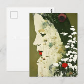 女花コラージュ ポストカード (正面/裏面)