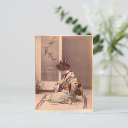 女芸者日本のアジアヴィンテージアート ポストカード (スタンド正面)