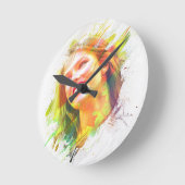 女芸術的ポートレート壁時計 ラウンド壁時計 (傾斜)