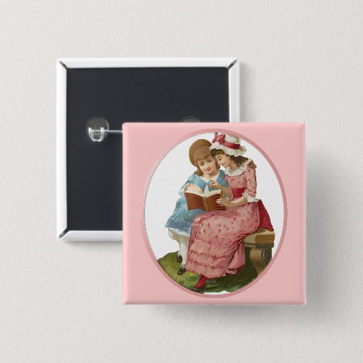 女読の子 缶バッジ (正面&裏面)