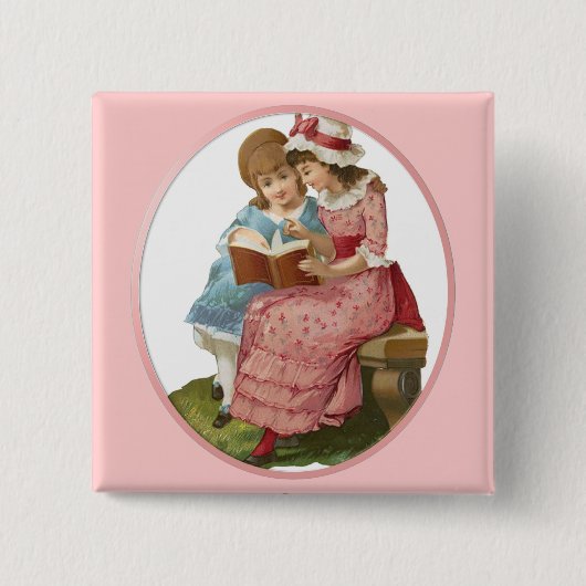 女読の子 缶バッジ (正面)