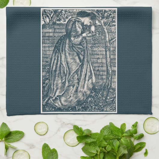 女読は庭に居る キッチンタオル (折り畳み)