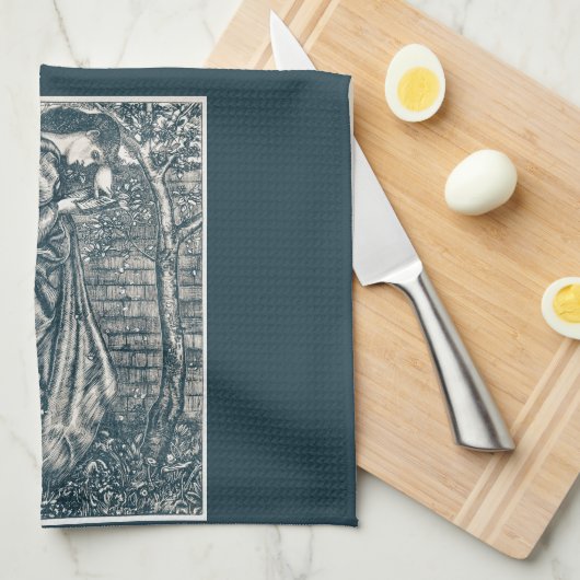 女読は庭に居る キッチンタオル (四つ折り)