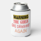 女警告の子は再びギフトを飲んでおもしろいいる 缶クーラー (缶裏面)