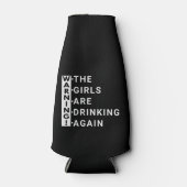 女警告の子は再び飲んでいる ボトルクーラー (正面)