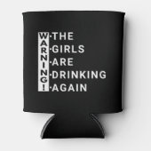 女警告の子は再び飲んでいる 缶クーラー (正面)