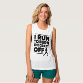 女走のタンクを熱狂する燃やす Tシャツ (正面フル)