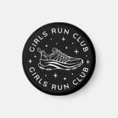 女走の子のクラブのレトロな美的ブラック マグネット (正面)