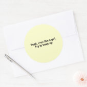 女走のTシャツが好きだ ラウンドシール (封筒)